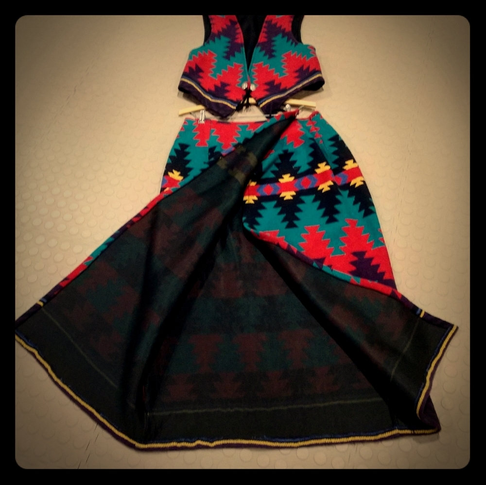 Double D ranch wear skirt and vest